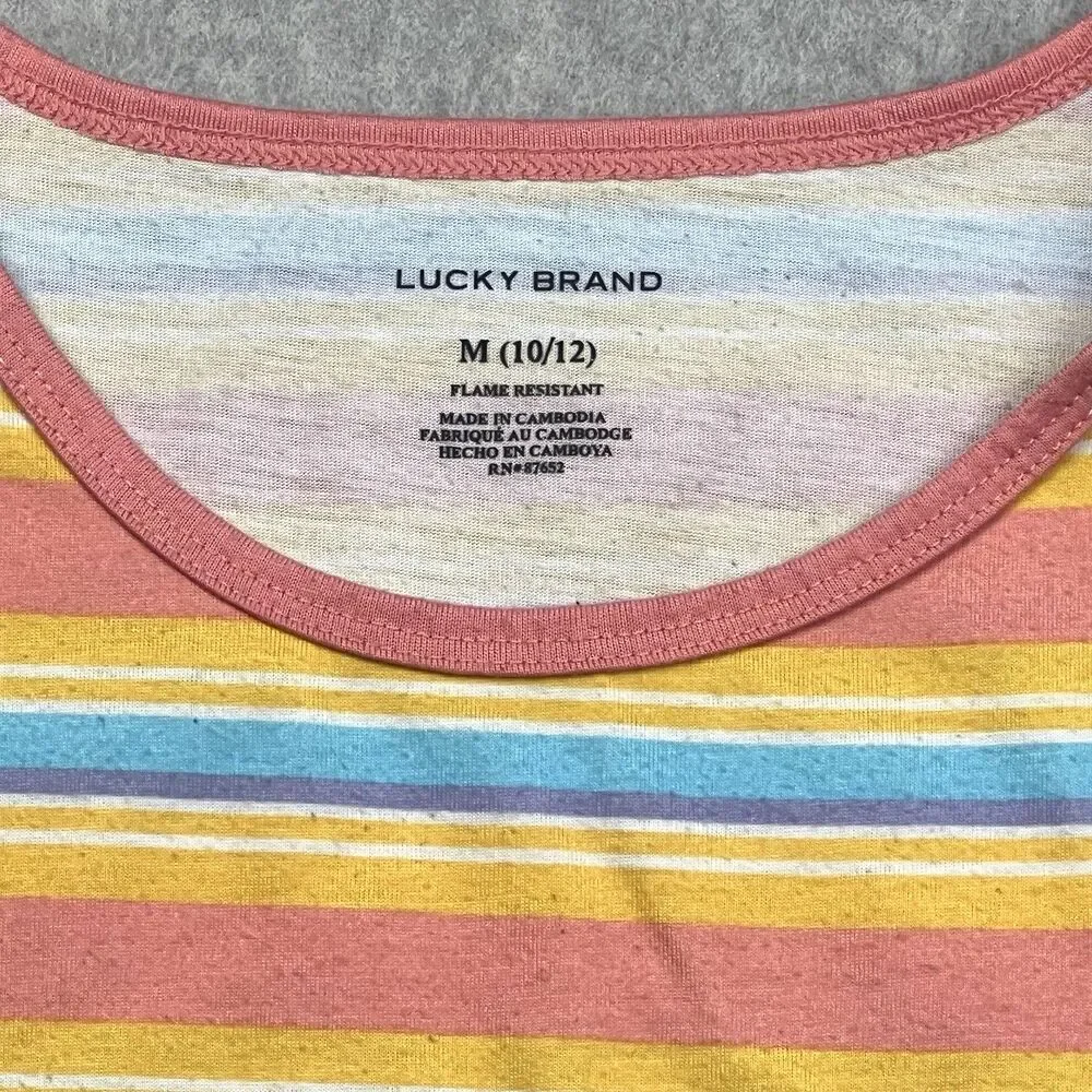 Lucky Brand Girls 10/12 Rainbow Stripe Tank Jogger 2 Piece Lounge Set